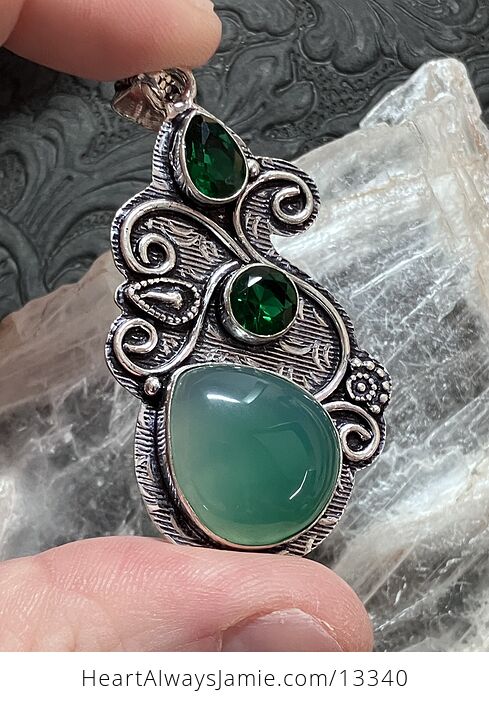 Green Chalcedony Pendant Stone Crystal Jewelry - #s8yqNxzQzKc-4