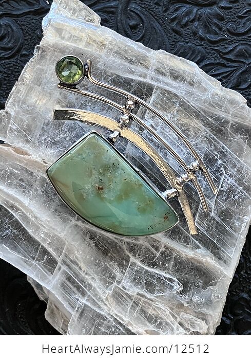 Green Chrysoprase and Peridot Stone Jewelry Crystal Pendant - #F1W4ZaVpBtc-1