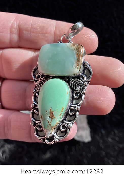 Green Chrysoprase Stone Jewelry Crystal Pendant - #1XxVXIk4N9g-3