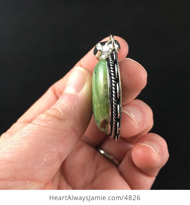 Green Chrysoprase Stone Jewelry Pendant - #B1zzir0mn5I-3