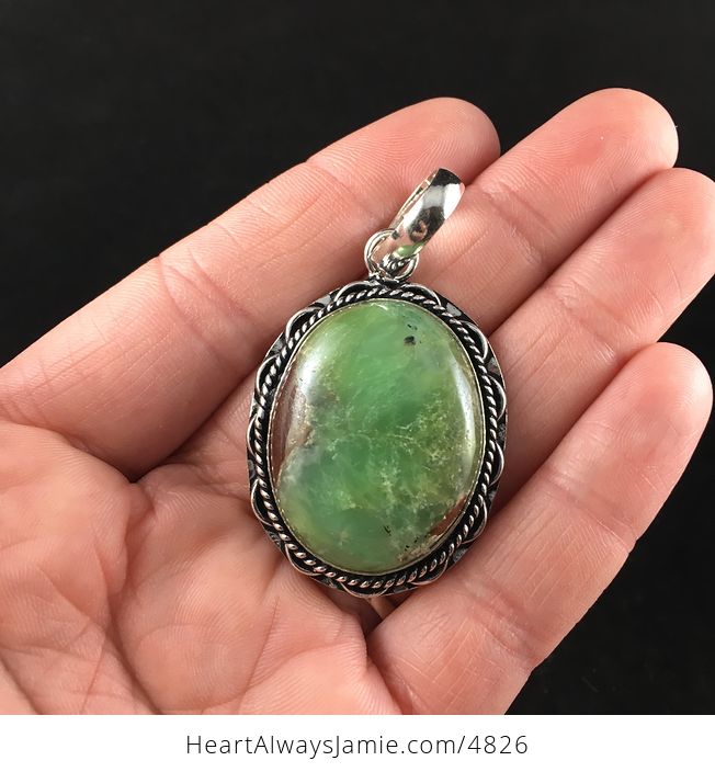 Green Chrysoprase Stone Jewelry Pendant - #B1zzir0mn5I-1
