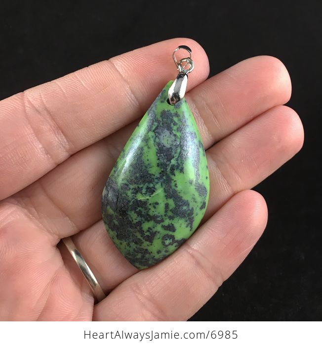 Green Chrysoprase Stone Jewelry Pendant - #vdBDLGvsYYA-1