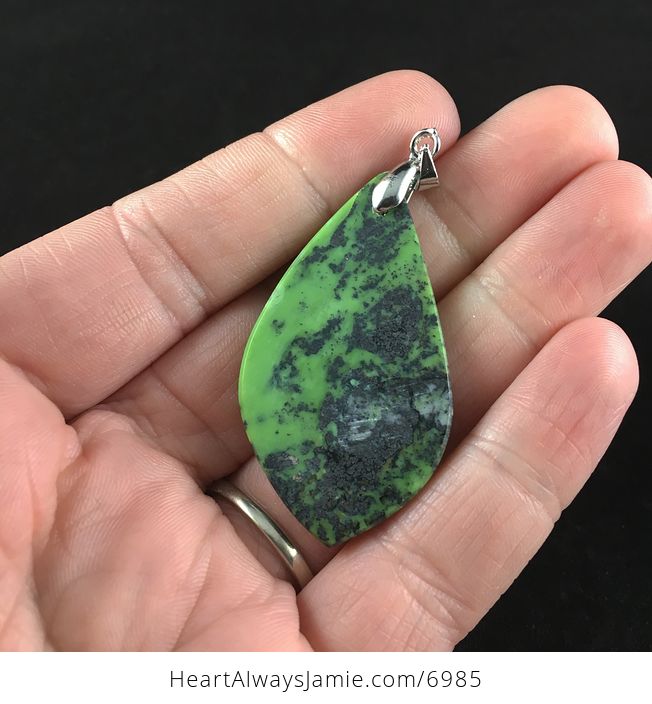 Green Chrysoprase Stone Jewelry Pendant - #vdBDLGvsYYA-6