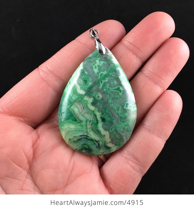 Green Crazy Lace Agate Stone Pendant Jewelry - #vqne07ayWD8-1