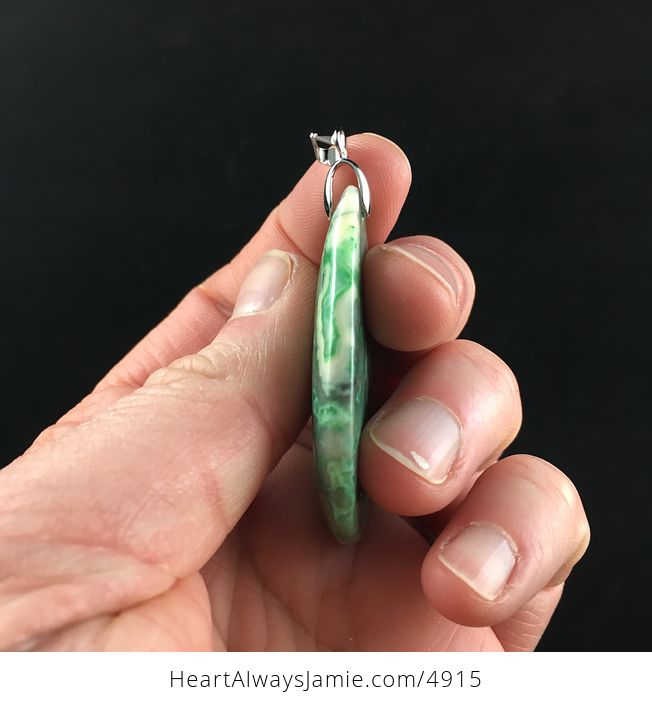 Green Crazy Lace Agate Stone Pendant Jewelry - #vqne07ayWD8-5
