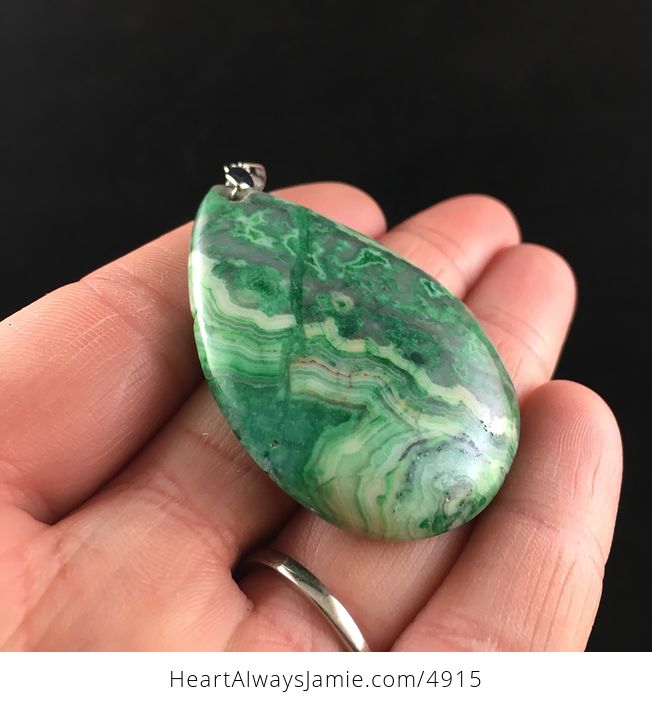 Green Crazy Lace Agate Stone Pendant Jewelry - #vqne07ayWD8-3