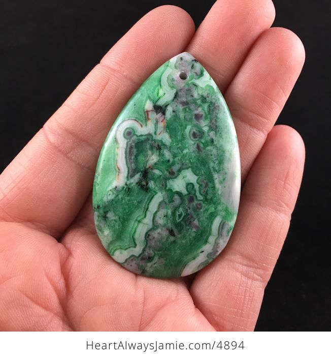 Green Crazy Lace Agate Stone Pendant Jewelry - #vtagGkojCYA-1