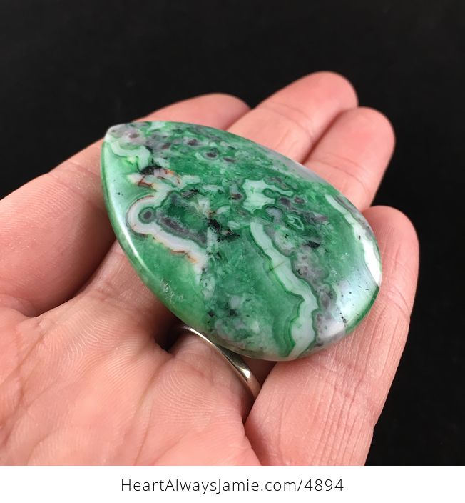 Green Crazy Lace Agate Stone Pendant Jewelry - #vtagGkojCYA-3