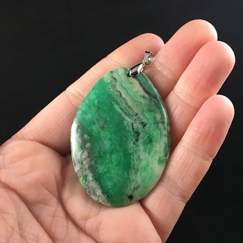 Green Drusy Crazy Lace Agate Stone Jewelry Pendant #Wvu0fGnGWY4