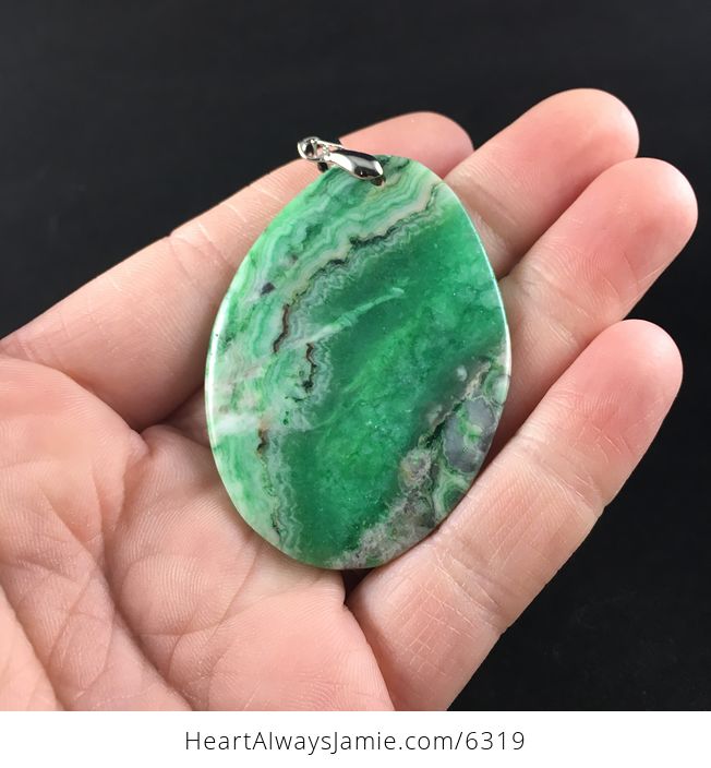 Green Drusy Crazy Lace Agate Stone Jewelry Pendant - #Wvu0fGnGWY4-6