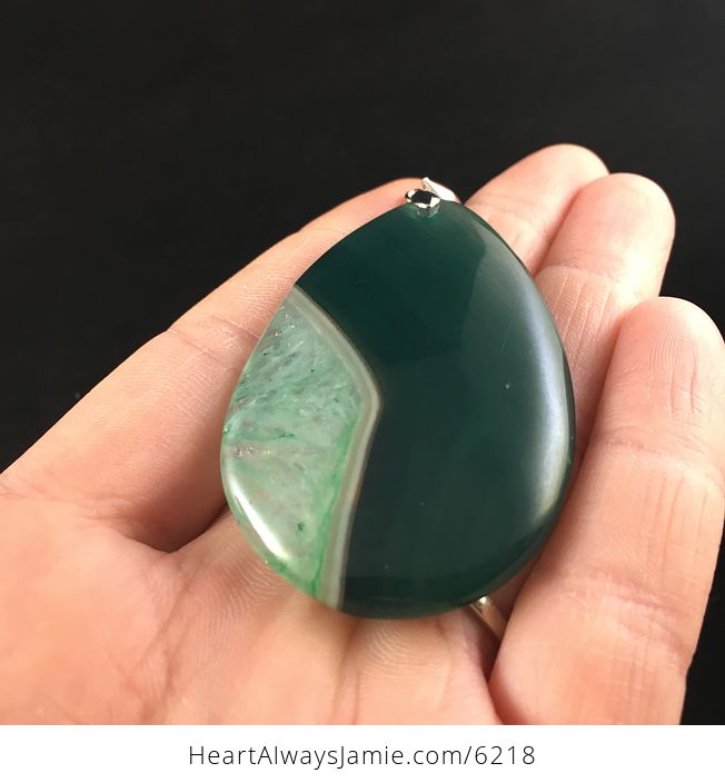 Green Druzy Agate Stone Jewelry Pendant - #A7bLcksi6QQ-2