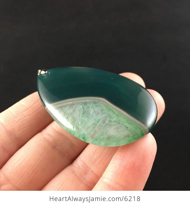 Green Druzy Agate Stone Jewelry Pendant - #A7bLcksi6QQ-4