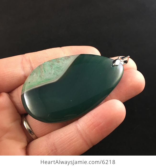 Green Druzy Agate Stone Jewelry Pendant - #A7bLcksi6QQ-3