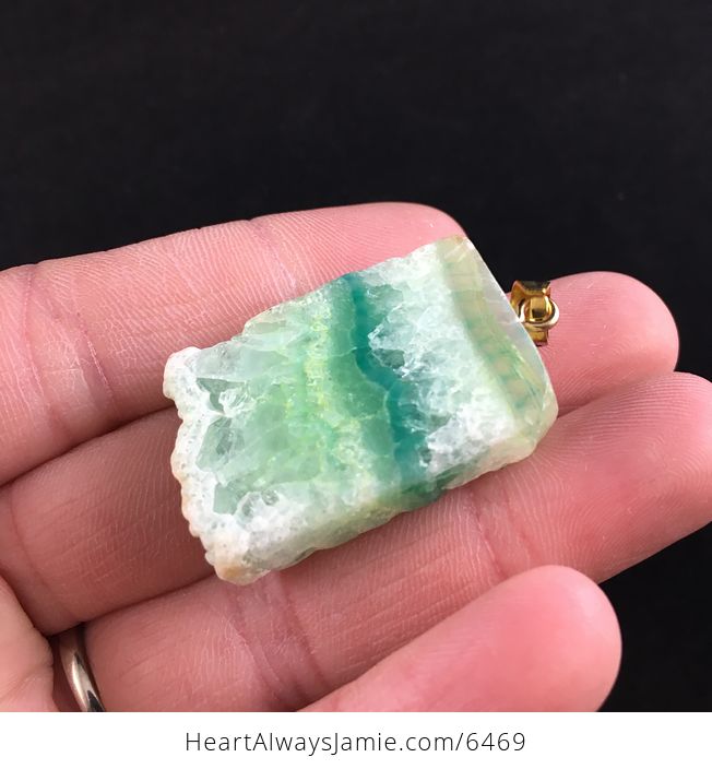 Green Druzy Agate Stone Jewelry Pendant - #DO1Jy2t5hwI-3