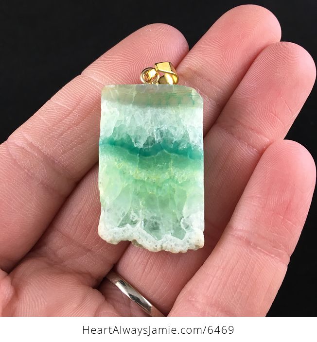 Green Druzy Agate Stone Jewelry Pendant - #DO1Jy2t5hwI-1