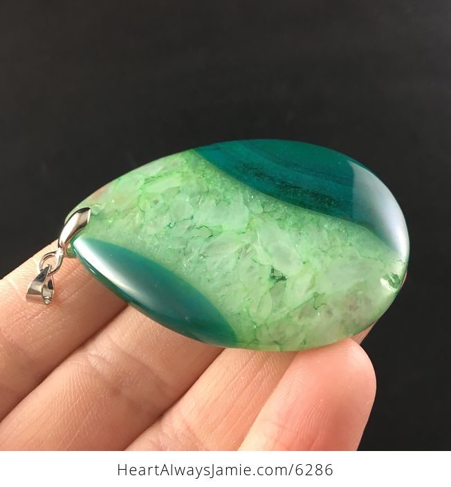 Green Druzy Agate Stone Jewelry Pendant - #WhHKVVQLbhs-4