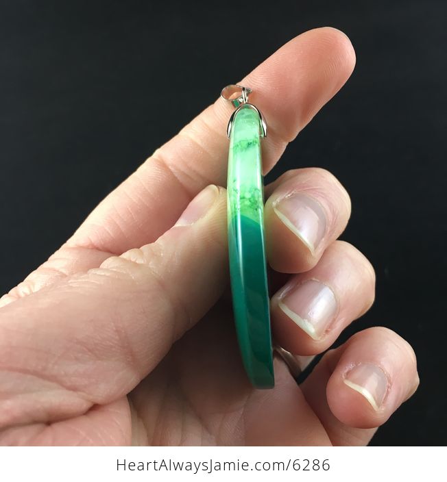 Green Druzy Agate Stone Jewelry Pendant - #WhHKVVQLbhs-5