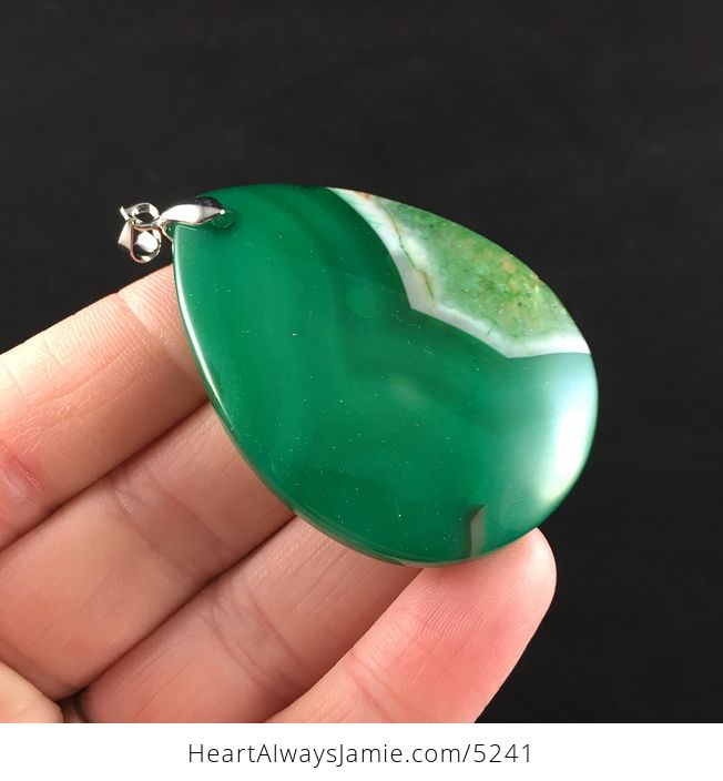 Green Druzy Agate Stone Jewelry Pendant - #nGyjcIliVm8-4