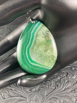 Green Druzy Crystal Agate Stone Jewelry Pendant #ngIMftRHrkY