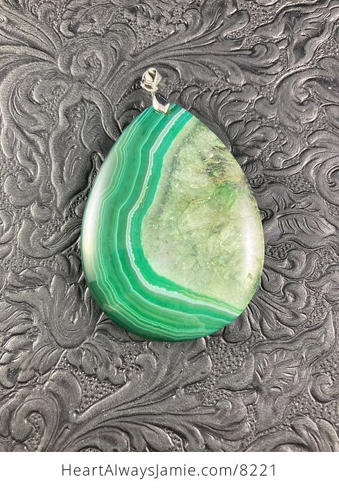 Green Druzy Crystal Agate Stone Jewelry Pendant - #ngIMftRHrkY-5