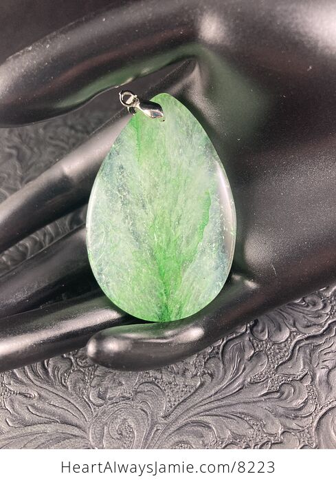 Green Druzy Crystal Stone Jewelry Pendant - #kvmTJLiSfLY-6