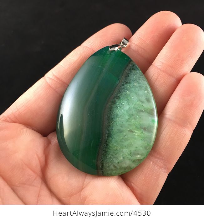 Green Druzy Stone Jewelry Pendant - #bmw6nbAdgdw-3
