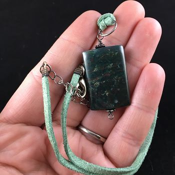Green Fancy Jasper Stone Jewelry Pendant Necklace #uH2PGyWSVbQ
