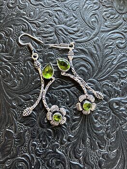 Green Floral Crystal Jewelry Earrings #tYwz5uaxaD8