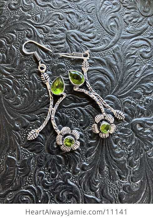 Green Floral Crystal Jewelry Earrings - #tYwz5uaxaD8-1