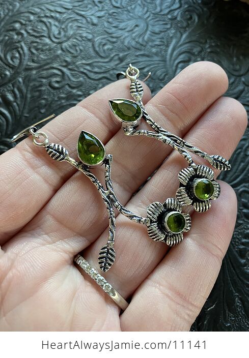 Green Floral Crystal Jewelry Earrings - #tYwz5uaxaD8-3