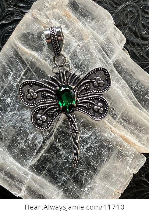 Green Gem Dragonfly Stone Jewelry Crystal Pendant - #XuSwbpY0988-1