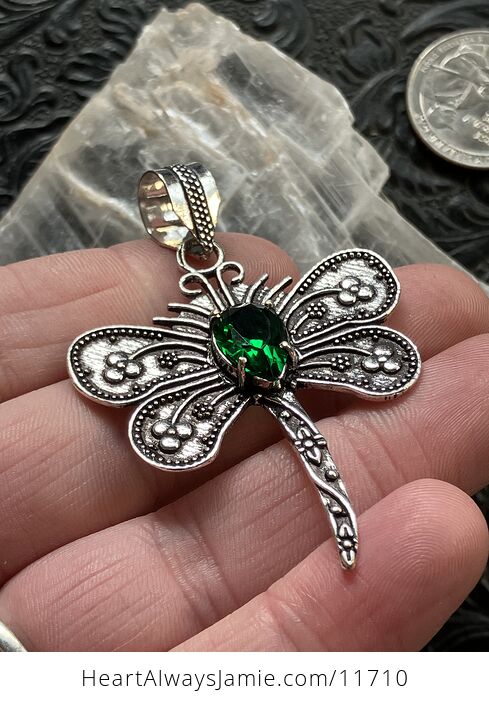 Green Gem Dragonfly Stone Jewelry Crystal Pendant - #XuSwbpY0988-5