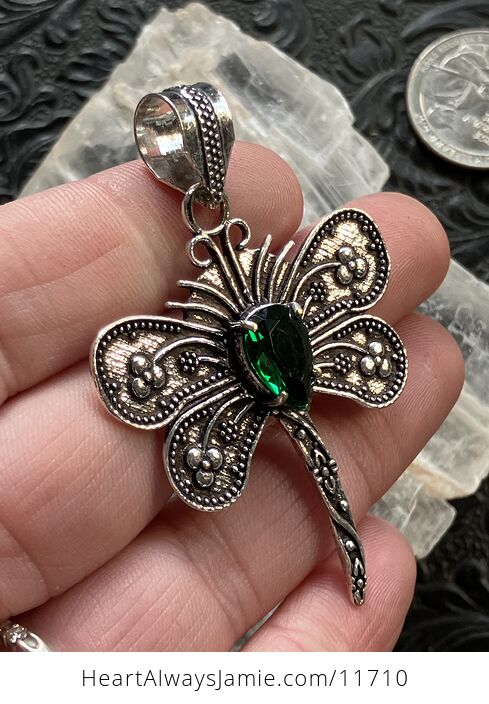 Green Gem Dragonfly Stone Jewelry Crystal Pendant - #XuSwbpY0988-4