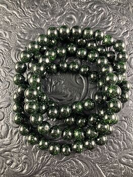 Green Goldstone 8mm Gemstone Beaded Jewelry Bracelet #wgOA8tHE5rM