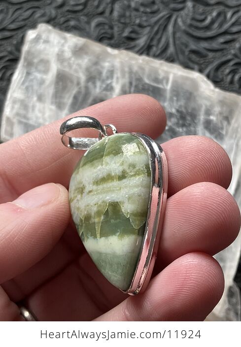 Green Imperial Jasper Crystal Stone Jewelry Pendant - #XRxwUWacbVI-3