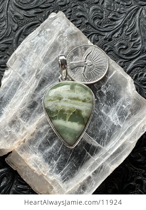Green Imperial Jasper Crystal Stone Jewelry Pendant - #XRxwUWacbVI-5