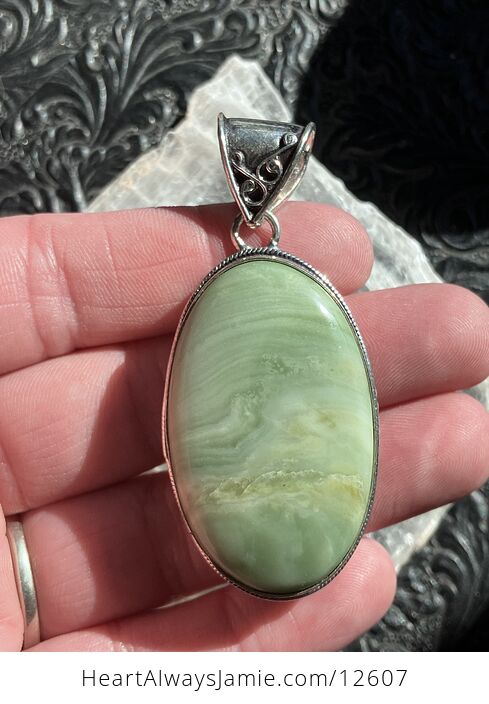 Green Imperial Jasper Crystal Stone Jewelry Vintage Styled Pendant - #IyN4KqJANgE-2