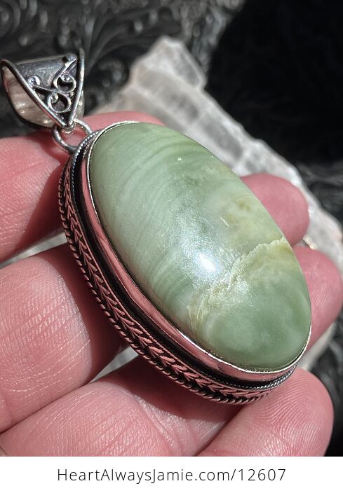 Green Imperial Jasper Crystal Stone Jewelry Vintage Styled Pendant - #IyN4KqJANgE-3