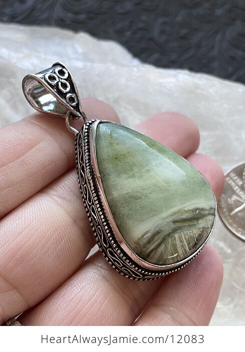 Green Imperial Jasper Crystal Stone Jewelry Vintage Styled Pendant - #RcOFVCja8xk-2