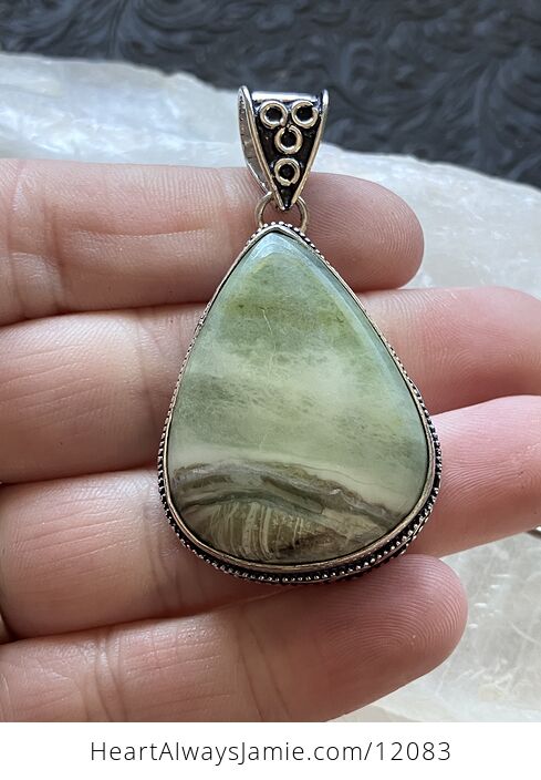 Green Imperial Jasper Crystal Stone Jewelry Vintage Styled Pendant - #RcOFVCja8xk-1