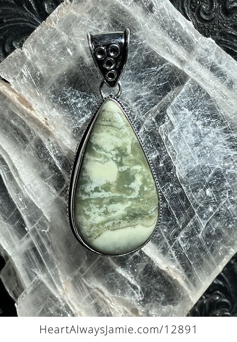 Green Imperial Jasper Crystal Stone Jewelry Vintage Styled Pendant - #uUDjhLizPCs-6