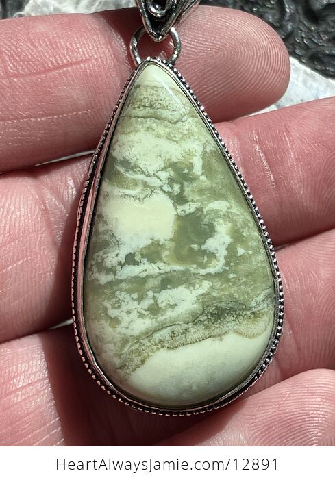 Green Imperial Jasper Crystal Stone Jewelry Vintage Styled Pendant - #uUDjhLizPCs-2