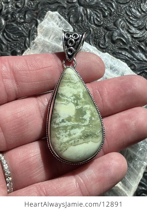 Green Imperial Jasper Crystal Stone Jewelry Vintage Styled Pendant - #uUDjhLizPCs-1