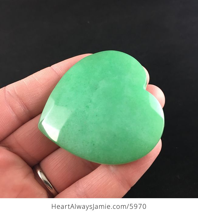 Green Jade Stone Faceted Heart Shaped Cabochon - #rADdnwbXuWk-7