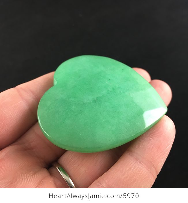 Green Jade Stone Faceted Heart Shaped Cabochon - #rADdnwbXuWk-8