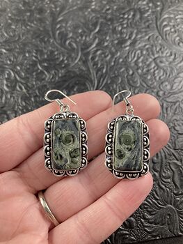 Green Kambaba Jasper Crystal Stone Jewelry Earrings #epZzD4L04Y0
