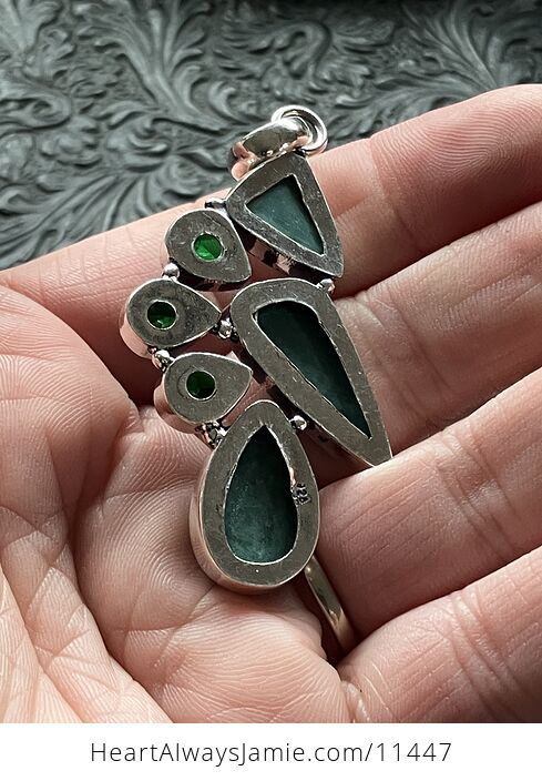 Green Malachite and Chrome Diopside Crystal Stone Jewelry Pendant - #uVwgDJ1swiM-7