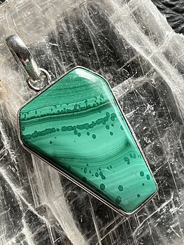 Green Malachite Coffin Shaped Halloween Crystal Stone Jewelry Pendant #IIWE9cPdQHw