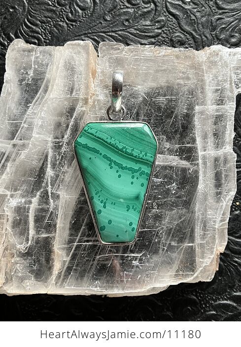 Green Malachite Coffin Shaped Halloween Crystal Stone Jewelry Pendant - #IIWE9cPdQHw-6