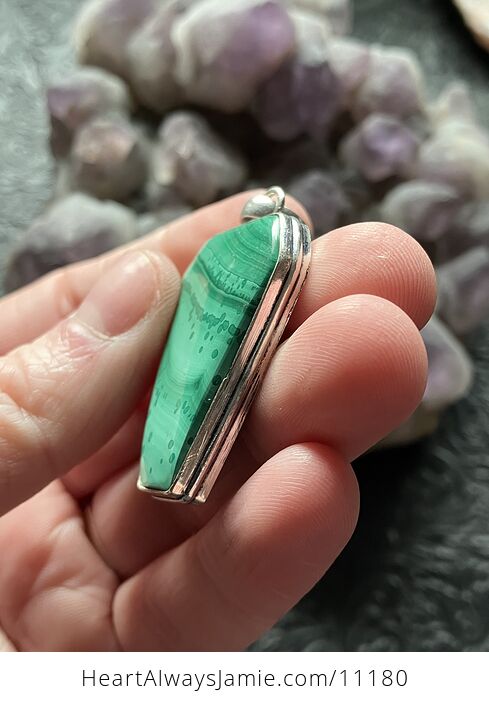 Green Malachite Coffin Shaped Halloween Crystal Stone Jewelry Pendant - #IIWE9cPdQHw-4